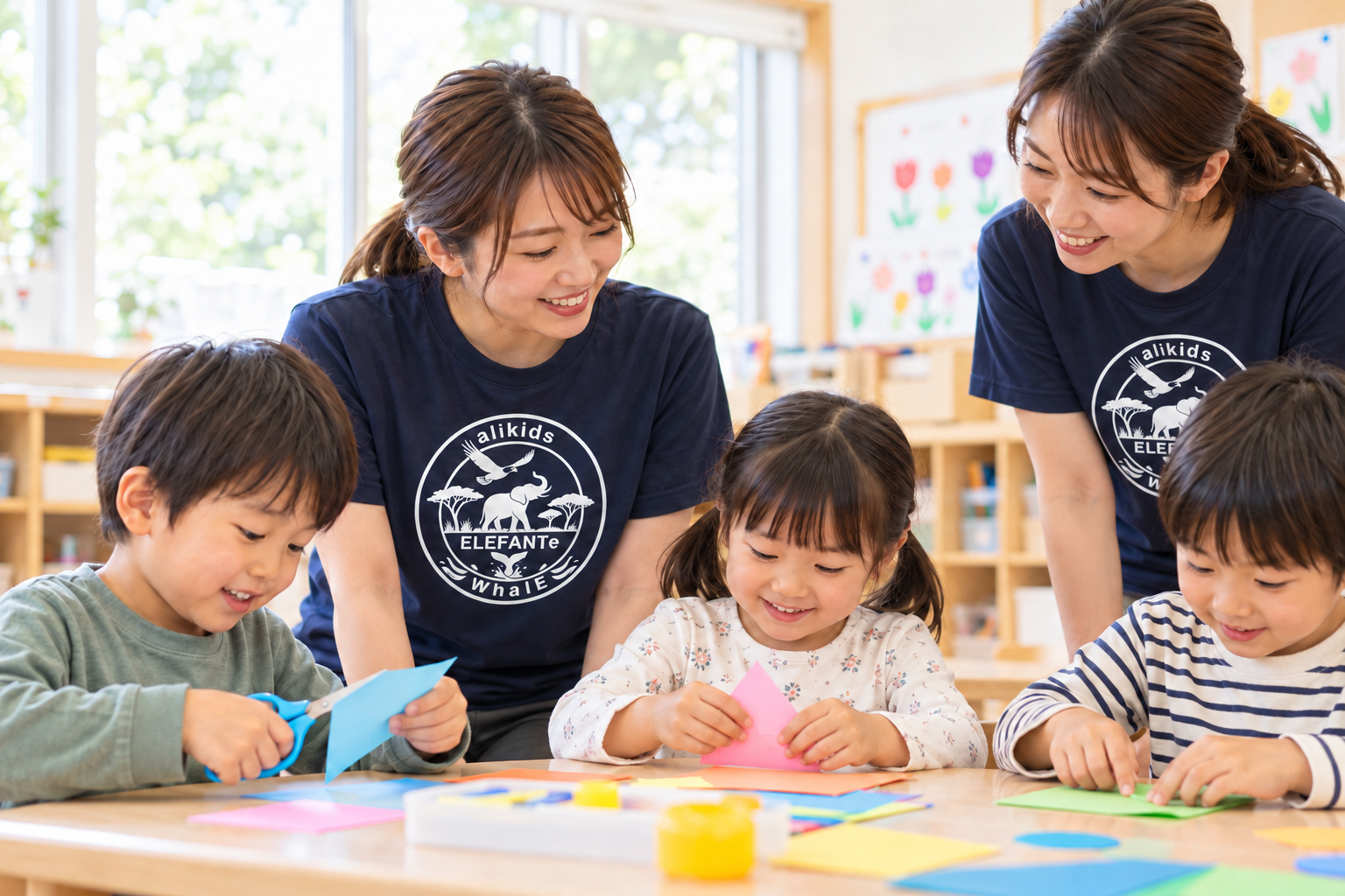 集団での活動の様子を見守る訪問支援のイメージ