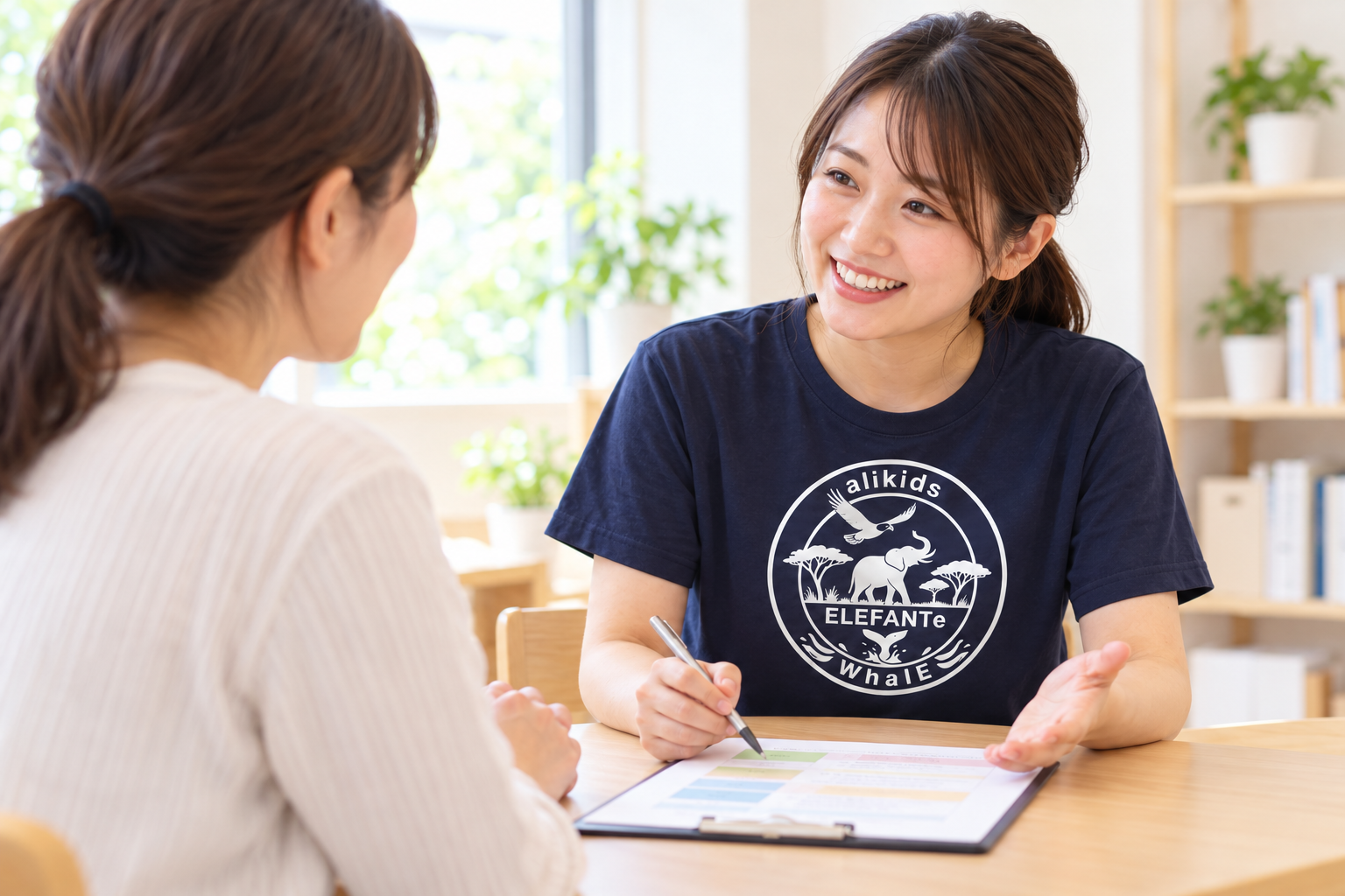 保護者の希望を伺いサービス利用を相談するイメージ
